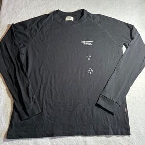 Pas Normal Studios Mens Black San Francisco Long Sleeve Organic Cotton Shirt L